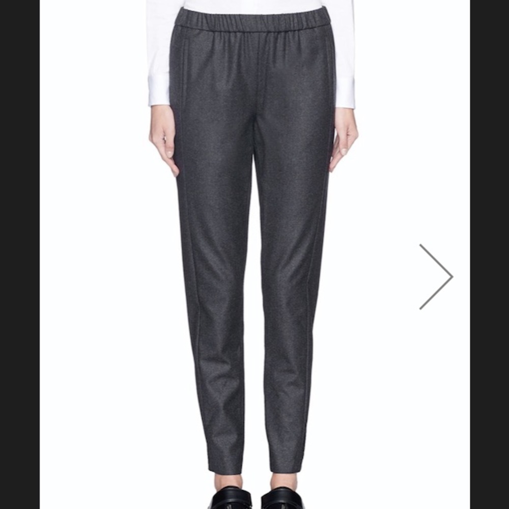 Theory Gray Theorene Wool Pant Elastic Waistband